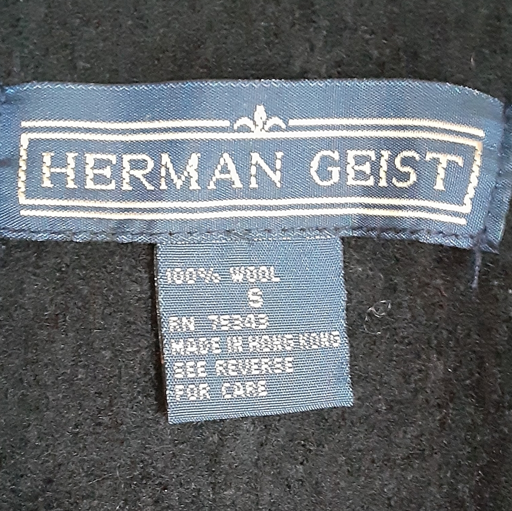 Herman Geist black 100% wool peacoat size small - Picture 6 of 7
